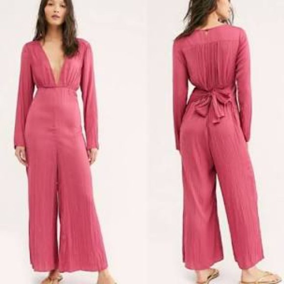Free people Pink larina jumpsuit Size 2 NWOT